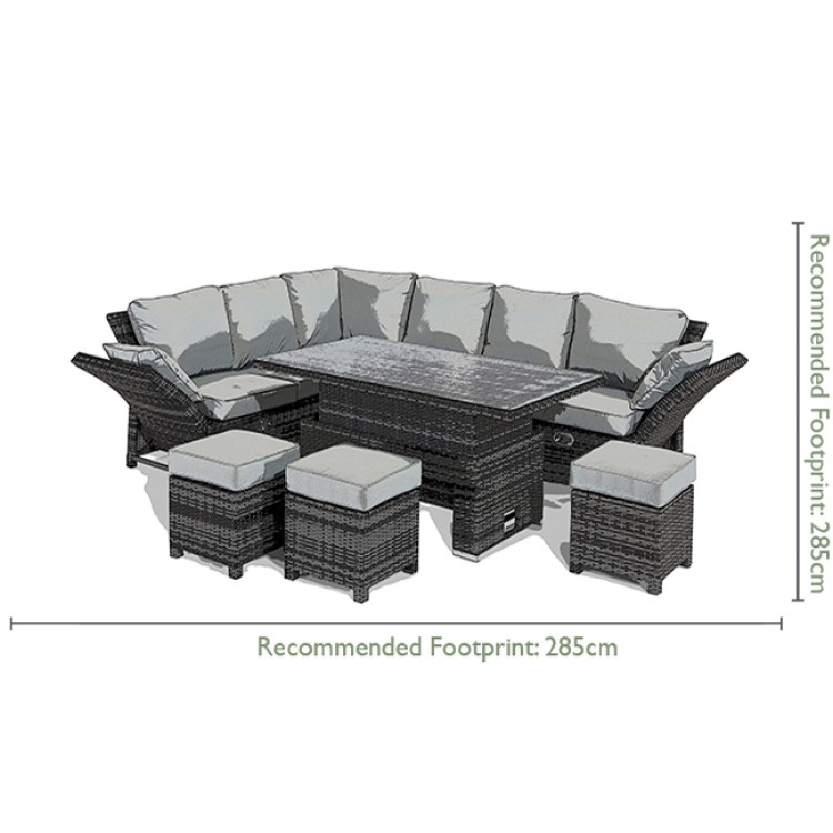 Maze Rattan Garden Furniture Henley Grey Corner Dining Set with